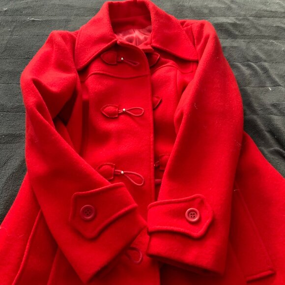 VINTAGE PURE VIRGIN WOOL COAT - RED - from SEARS, THE FASHION PLACE - Picture 5 of 6